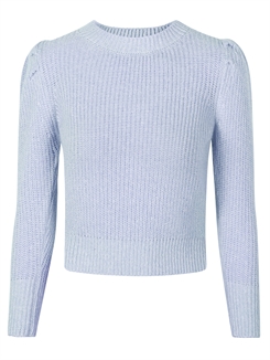Rosemunde pullover strik - Powder blue melange